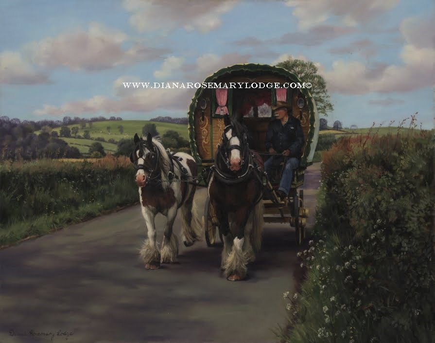 Gypsy wagon paintings by Rosemary Lodge
